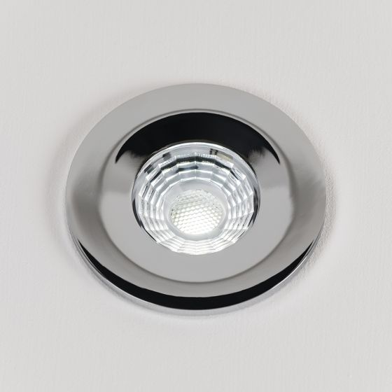 Polished Chrome Fire Rated Fixed LED Downlights Dimmable