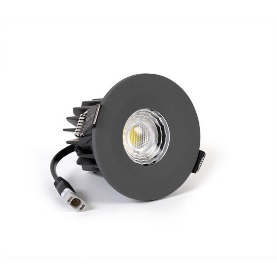 Graphite Grey Downlights LED Fire Rated Fixed LED IP65 Dimmable Elesi