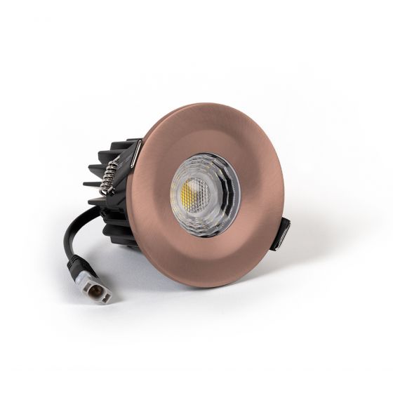 Satin Rose Gold CCT Fire Rated LED Dimmable 10W IP65 Downlight