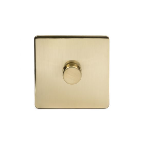 Soho Lighting Brushed Brass 1 Gang 2 Way Intelligent Trailing Dimmer Switch 150W LED (300w Halogen/Incandescent)