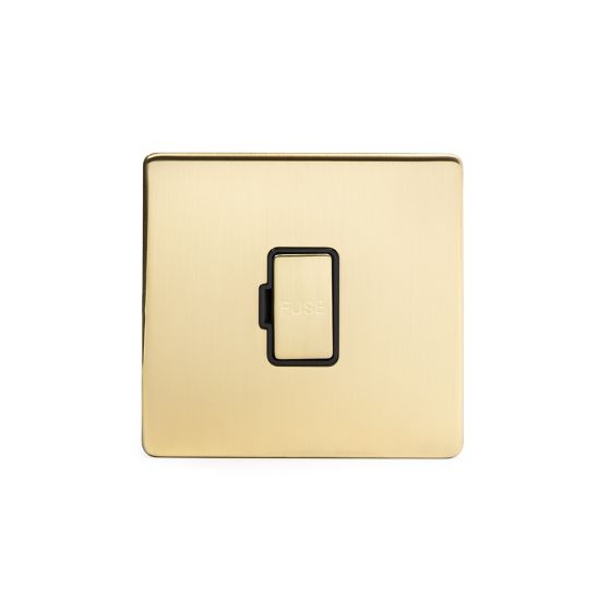Soho Lighting Brushed Brass Fused Connection Unit (FCU) Unswitched 13A DP Blk Ins Screwless