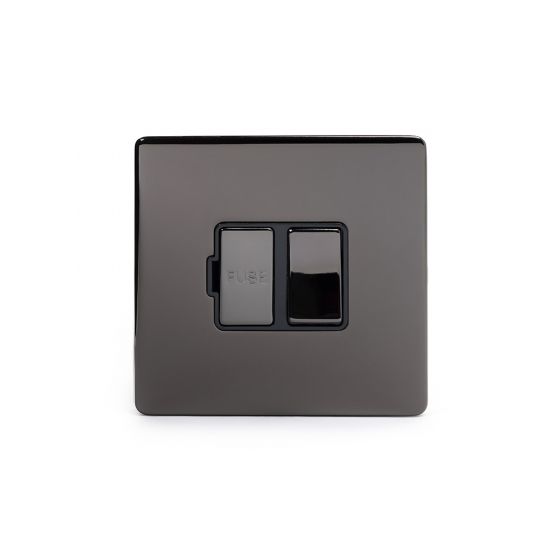 Soho Lighting Black Nickel Fused Connection Unit (FCU) Switched 13A DP Blk Ins Screwless