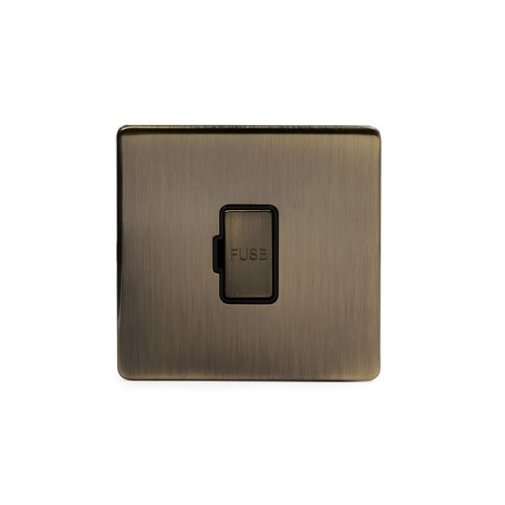 Soho Lighting Antique Brass Fused Connection Unit (FCU) Unswitched 13A DP Blk Ins Screwless