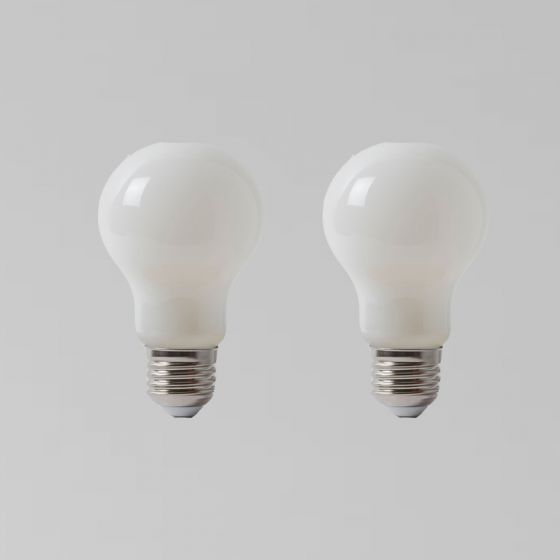 2 Pack - 8w E27 ES Opal GLS LED Light Bulb 4100K Horizon Daylight Dimmable