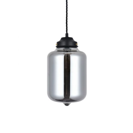 Soho Lighting Goslett Smoked Blown Glass Jar Pendant Light