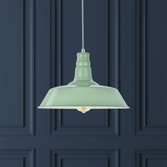 Large Green Pendant Light | Large Argyll Industrial Pendant Light Chalk ...