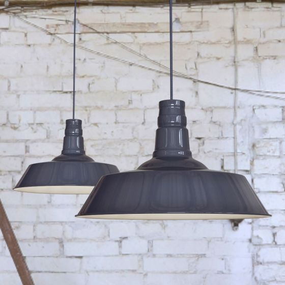 Leaden Grey Slate Large Industrial Dining Room Pendant Light - Large Argyll - Soho Lighting