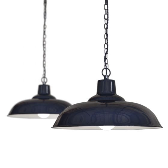 Portland Bedroom and Hallway Pendant Light Squid Ink Navy Blue - Soho Lighting