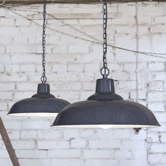 Portland Bedroom and Hallway Pendant Light Leaden Grey Slate - Soho Lighting