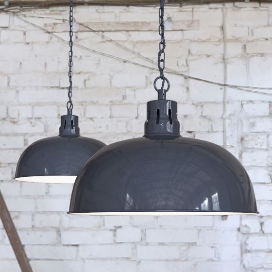 Leaden Grey Slate Rustic Dome Dining Room Pendant Light - Berwick - Soho Lighting