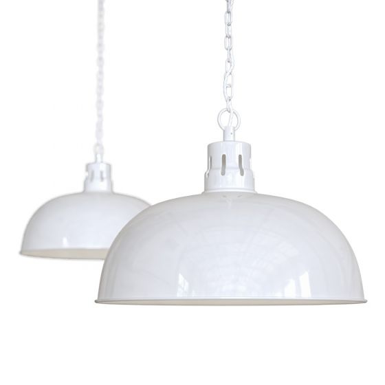 Pure White Rustic Dome Dining Room Pendant Light - Berwick - Soho Lighting