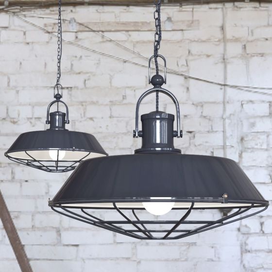 Leaden Grey Cage Industrial Kitchen Island Pendant Light - Brewer Cage - Soho Lighting