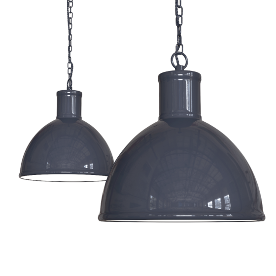 Wardour Industrial Bay Pendant Light Leaden Grey Elesi