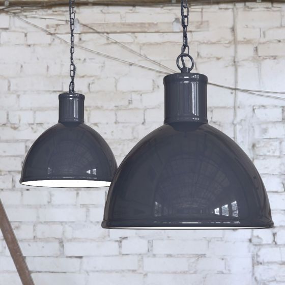 Leaden Grey Industrial Hallway Pendant Light - Wardour - Soho Lighting
