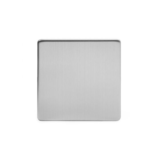Soho Lighting Brushed Chrome metal 1 Gang Blanking Plate Screwless