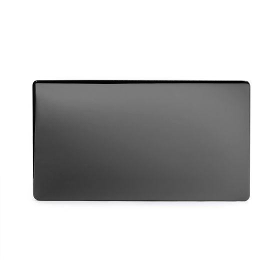 Soho Lighting Black Nickel metal 2 Gang Blanking Plate Screwless