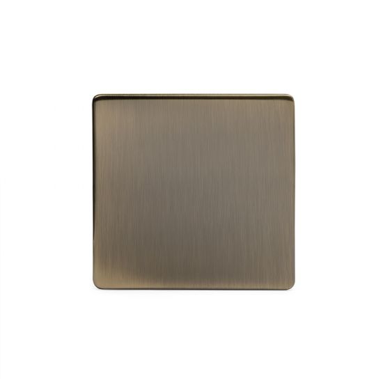 Soho Lighting Antique Brass metal 1 Gang Blanking Plate Screwless