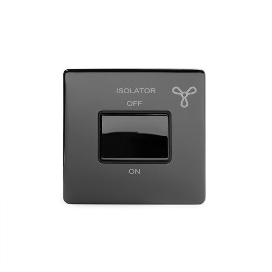 Soho Lighting Black Nickel Extractor Fan Isolator Switch Black Ins Screwless