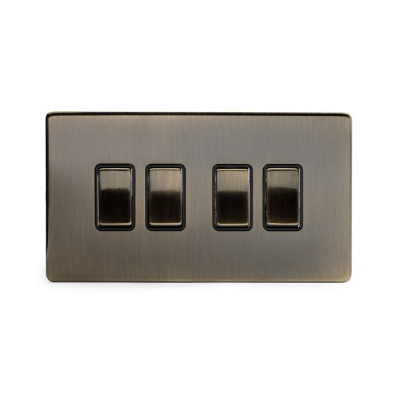 Antique Brass 4 Gang Intermediate Switch