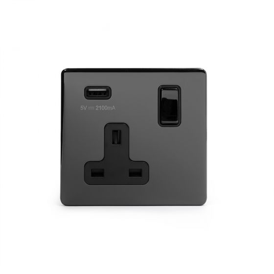 Black Nickel USB Socket