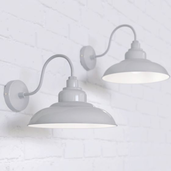 Grey Wall Light Portland Reclaimed Style Wall Light Pale Grey Elesi