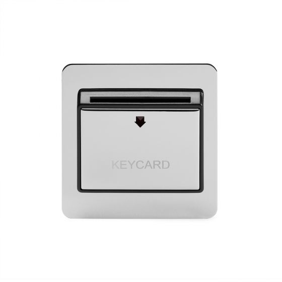 Soho Lighting Polished Chrome 32A Key Card Switch With Black Insert
