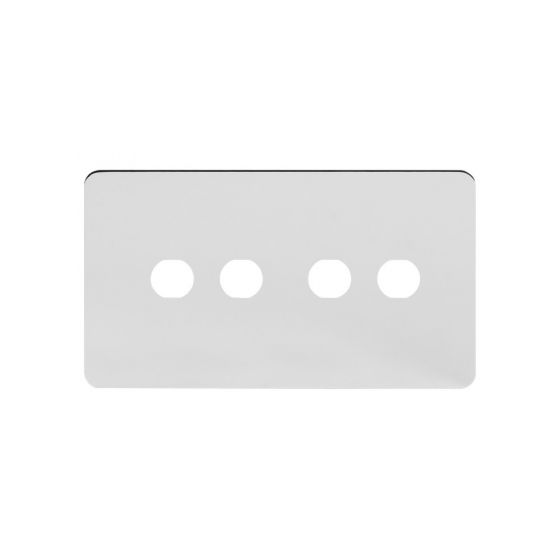 Soho Lighting Polished Chrome Flat Plate 4 Gang CM Circular Module Grid Switch Plate