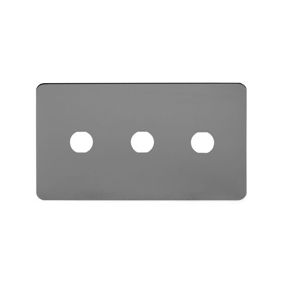 Soho Lighting Black Nickel Flat Plate 3 Gang Toggle Plates Screwless