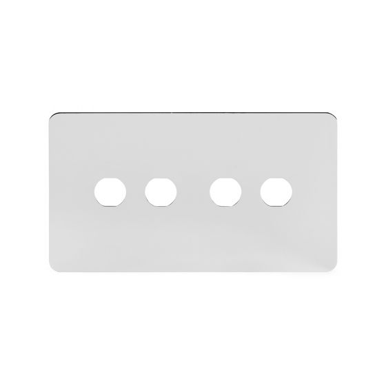 Soho Lighting Polished Chrome Flat Plate 4 Gang Toggle Plates Screwless