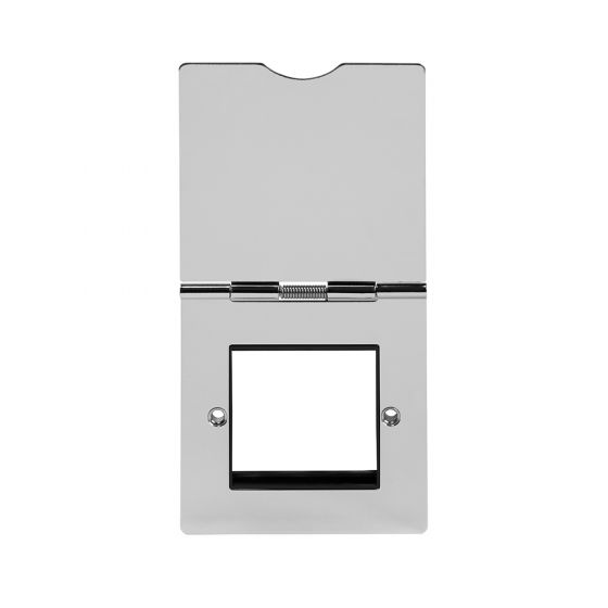 Soho Lighting Polished Chrome Black Insert Flat Plate 2 x25mm EM-Euro Module Floor Plate