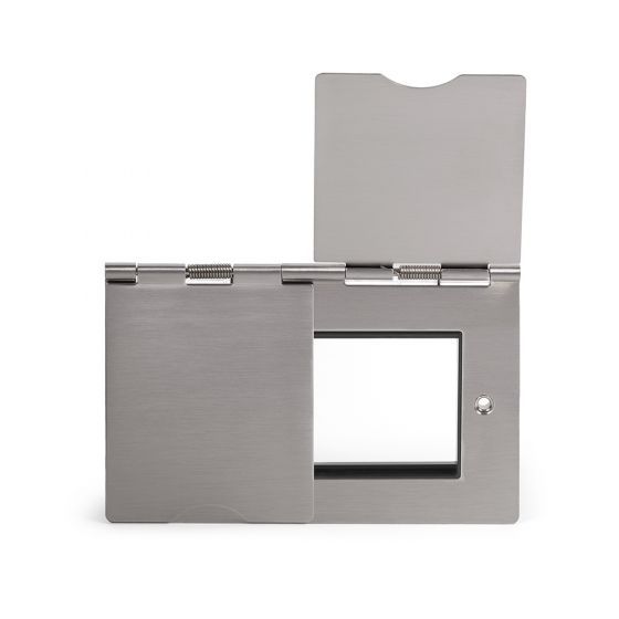 Soho Lighting Brushed Chrome Black Insert Flat Plate 4 x25mm EM-Euro Module Floor Plate