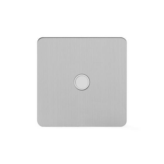 Soho Lighting Brushed Chrome Flat Plate 20A Flex Outlet Wht Ins Screwless