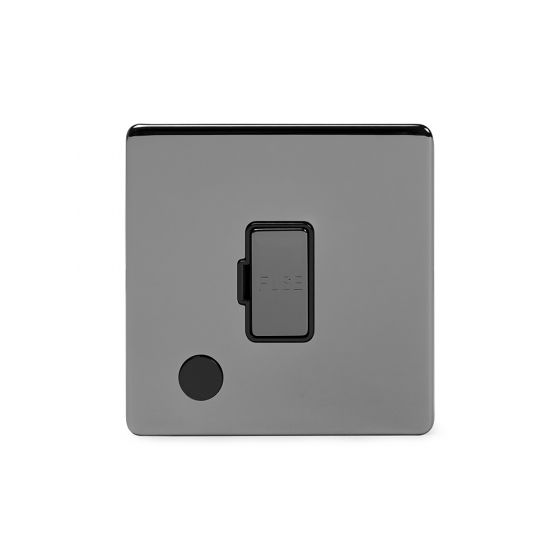 Soho Lighting Black Nickel 13A Unswitched Connection Unit Flex Outlet Blk Ins Screwless