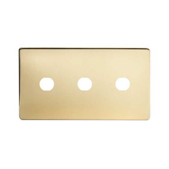 Soho Lighting Brushed Brass 3 Gang CM Circular Module Grid Switch Plate Elesi