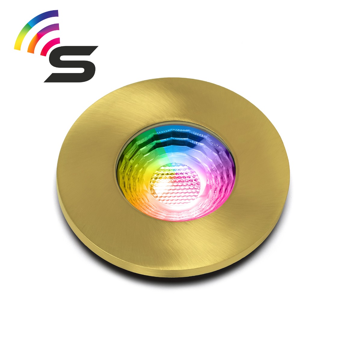 Lieber Gold Brushed Ip65 Fire Rated Colour Changing Smart Downlight