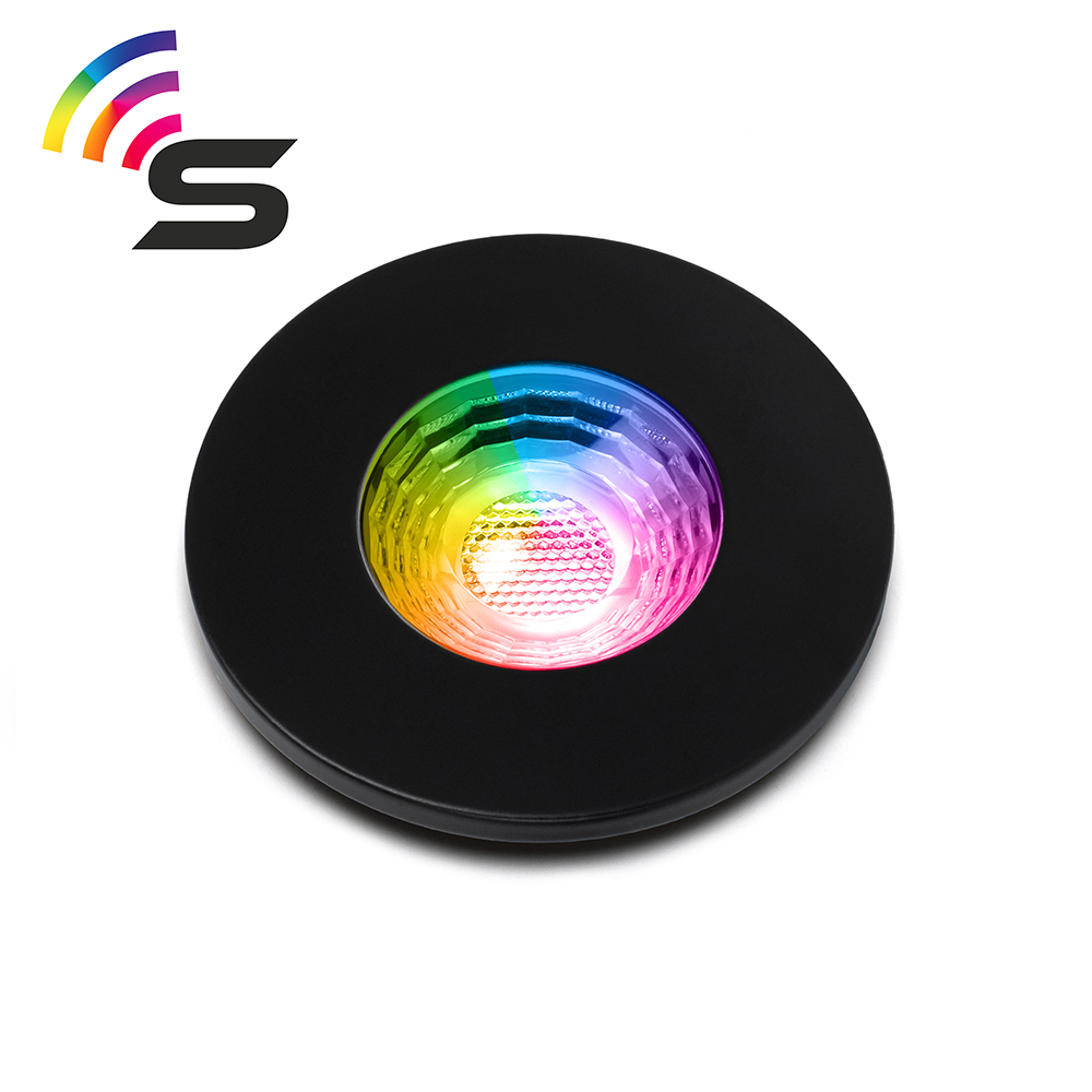 Lieber Black Matt Ip65 Fire Rated Colour Changing Smart Downlight