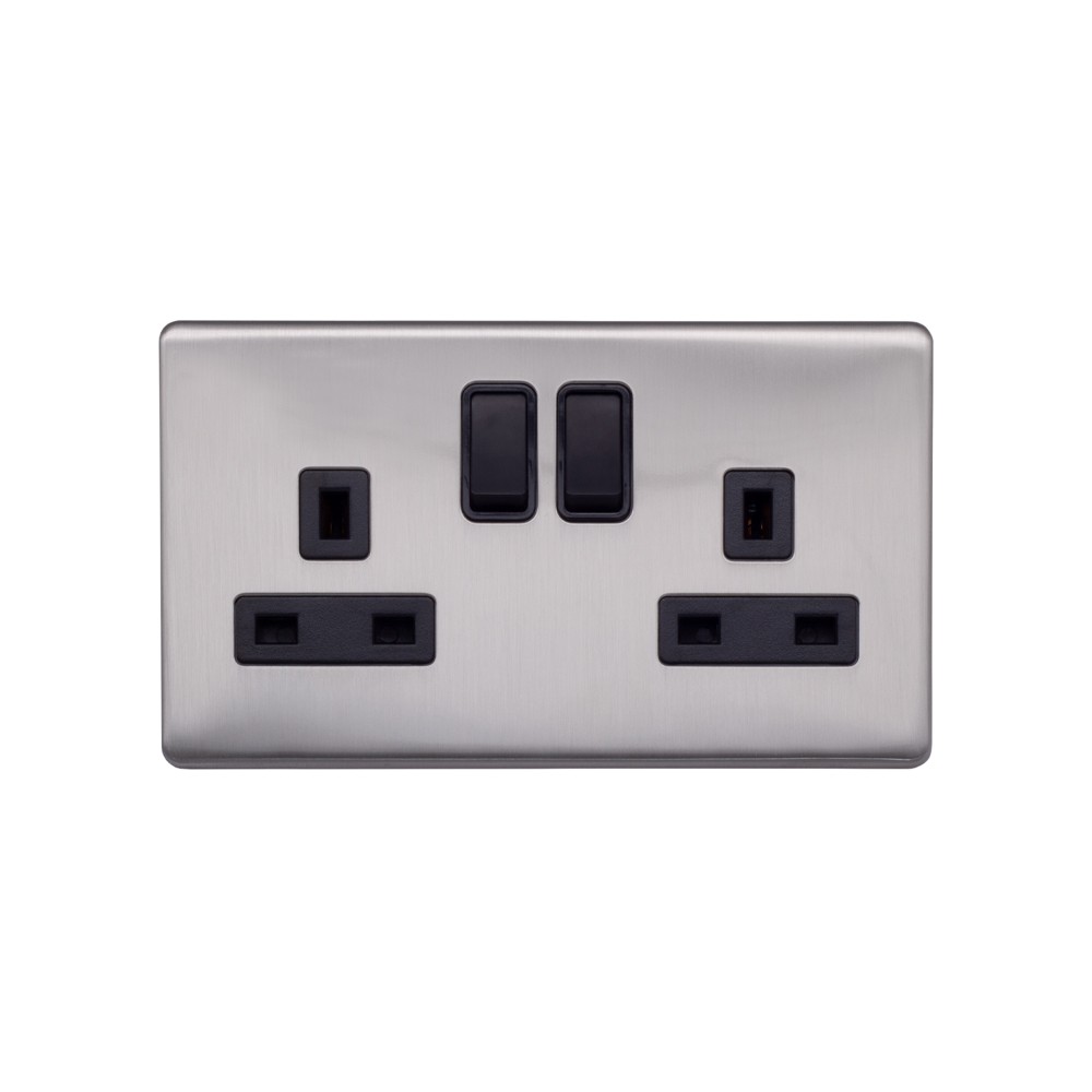 Black hot sale double socket