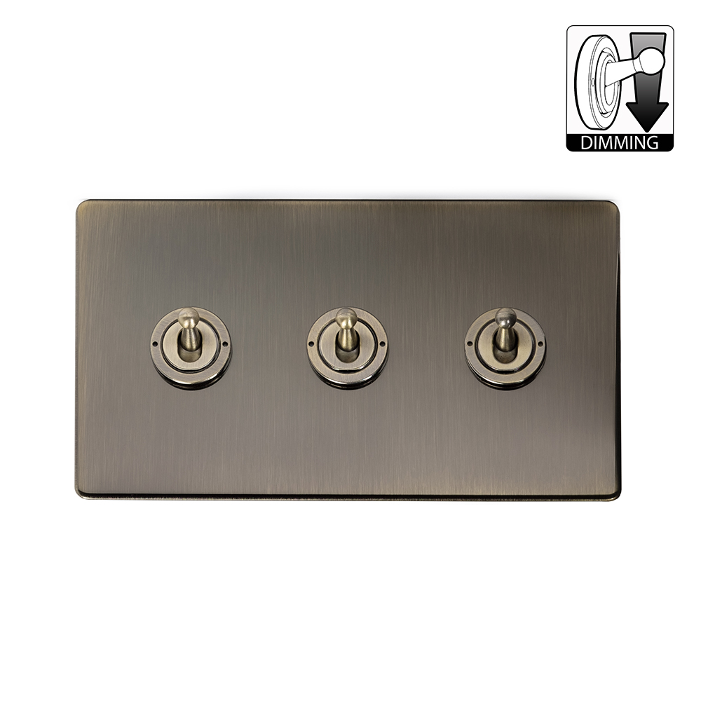 Toggle outlet dimmer switch