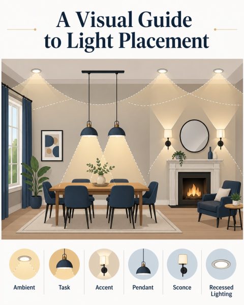 visual guide to light placement